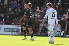 3.Liga - Saison 2023/2024 - SC Verl - FC Ingolstadt 04 - Benjamin Kanuric (Nr.8 - FCI) - mit dem 1:2 Anschlusstreffer - jubel - Julian  Klügl (Nr.31 - FCI) -   - Foto: Meyer Jürgen