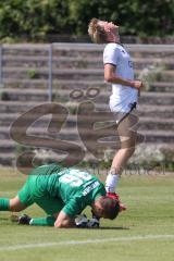 Bayernliga Nord - Saison 2025/26 - FC Ingolstadt 04 II - SV Weiden - Patrick Bachmann (Nr.8 - FC Ingolstadt II) - Becic Eldin Torwart Weiden - Foto: Meyer Jürgen