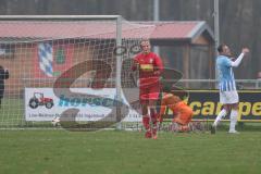 Kreisliga - Saison 2025/26- TSV Kösching - FC Sandersdorf - Der 2:0 Führungstreffer durch Sebastian Zabka rot Kösching - jubel -  - Philipp Gierl Torwart Sandersdorf - Foto: Meyer Jürgen