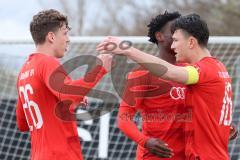 Bayernliga Nord - Saison 2023/24 - FC Ingolstadt 04 II - SC Eltersdorf- Fabian Cavadias (Nr.16 - FCI) trifft zum 2:1 Führungstreffer - jubel- Foto: Meyer Jürgen