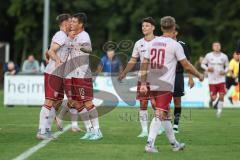 Toto Pokal; TSV Landsberg - FC Ingolstadt 04; Tor Jubel Treffer Simon Lorenz (32, FCI) mit Jonas Scholz (15, FCI) Fredrik Carlsen (8, FCI) Yannick Deichmann (20, FCI)