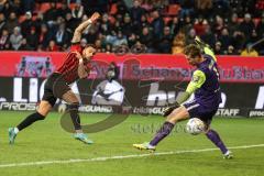 3. Liga; FC Ingolstadt 04 - TSV 1860 München; Anschlusstreffer 1:3 Tor Jubel Treffer Pascal Testroet (37, FCI) gegen Hiller Marco (1 TSV)