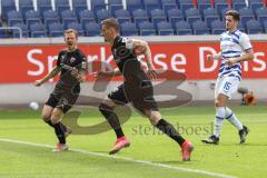 3. Liga - MSV Duisburg - FC Ingolstadt 04 - Elfmeter Ausgleich Jubel Tor Stefan Kutschke (30, FCI) Marcel Gaus (19, FCI)