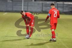 Bayernliga Süd - Saison 2022/2023 - FC Ingolstadt 04 -  VFB Hallbergmoos - Götzendorfer Mario (Nr.23 - Fc Ingolstadt 04 II) - Senger Michael (Nr.21 - Fc Ingolstadt 04 II) - beim Freistoss - Foto: Meyer Jürgen