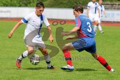 Kreisklasse - DJK Ingolstadt - TV 1911 Vohburg - Graßl Benjamin #5 weiß DJK Ingolstadt - Schleibinger Mathias #3 blau Vohburg - Foto: Jürgen Meyer