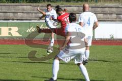 Kreisliga 1 - DJK Ingolstadt - NK Croatia Großmehring - Michael Anspann weiss DJK Ing beim Schuss - Stefan Krnjaic rot Grossmehring - Foto: Jürgen Meyer