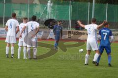 Kreisliga 1 - DJK Ingolstadt - TSV Ober/Unterhaunstadt - Dogan Tiryaki blau Ober/Unterhaunstadt trifft per Freistoß zum 0:1 Führungstreffer - Foto: Jürgen Meyer