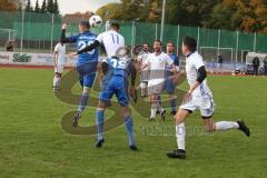 Kreisliga 1 - DJK Ingolstadt - TSV Ober/Unterhaunstadt - Dogan Tiryaki blau Ober/Unterhaunstadt trifft per Freistoß zum 0:1 Führungstreffer - jubel - Daniel Schachtner blau Ober/Unterhaunstadt - Marcel Zach weiss DJK Ingolstadt - Dominik Obeth blau Ober/U