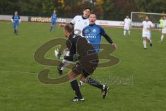 Kreisliga 1 - DJK Ingolstadt - TSV Ober/Unterhaunstadt - Thomas Geisler Torwart DJK Ingolstadt -  Daniel Schachtner blau Ober/Unterhaunstadt - Foto: Jürgen Meyer