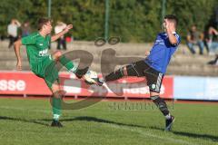 401 Kreisliga 1 - DJK Ingolstadt - TSV Gaimersheim -  Daniel Sierck grün Gaimersheim - Michael Angermüller blau DJK Ingolstadt - Foto: Jürgen Meyer