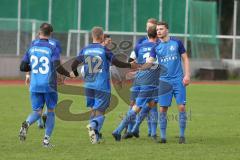 Kreisliga 1 - DJK Ingolstadt - TSV Ober/Unterhaunstadt - Dogan Tiryaki blau Ober/Unterhaunstadt trifft per Freistoß zum 0:1 Führungstreffer - jubel - Daniel Schachtner blau Ober/Unterhaunstadt - Foto: Jürgen Meyer