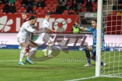 2.BL; 1. FC Nürnberg - FC Ingolstadt 04; Tor Jubel Treffer Patrick Schmidt (32, FCI) Torwart Mathenia Christian (26 , 1.FCN) Filip Bilbija (35, FCI)