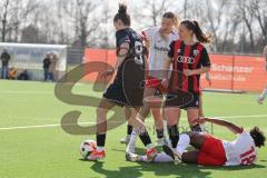 2. Bundesliga Frauen - Saison 2024/25 - FC Ingolstadt 04 Frauen - SC Freiburg II - Der 1:0 Führungstreffer durch Emma Kusch (Nr.9 - FCI Frauen) - jubel - Sadikou Nailatou #18 Freiburg - Foto: Meyer Jürgen