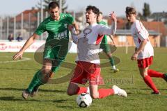 Bezirksliga - Saison 2023/24 - TSV Gaimersheim - FC Schwabing München - Nicolea Nechita (Nr.19 Gaimersheim) - Marvin Muzhaqui weiss Schwabing - Foto: Meyer Jürgen