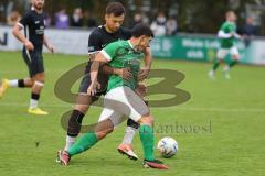 2023_10_21 - Kreisliga - Saison 2023/24 - FC Gerolfing - FC Fatih Ingolstadt - Anastasios Porfyriadis grün Gerolfing - Marko Miskovic schwarz Fatih - Foto: Meyer Jürgen