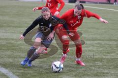 Bayernliga - Frauen - Saison 2022/2023 - FC Ingolstadt 04 II -  TSV Schwaben Augsburg - Annika Siebenhüter rot FCI - Nicole Wagner schwarz Augsburg - Foto: Meyer Jürgen