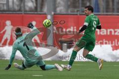 AUDI - Schanzer Amateurcup - Finale -  2026  - SV Hundszell - SV Denkendorf - Gabriel Hägel TW Hundszell - Marius Heß grün Denkendorf - Foto: Meyer Jürgen
