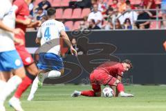 3. Liga; FC Ingolstadt 04 - FC Hansa Rostock; Zweikampf Kampf um den Ball Dennis Kaygin (10, FCI) Fatkic Kenan (4 HR)