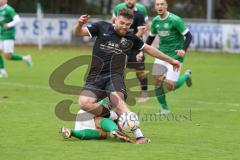 2023_10_21 - Kreisliga - Saison 2023/24 - FC Gerolfing - FC Fatih Ingolstadt - Anastasios Porfyriadis grün Gerolfing - Roin Koblianidze schwarz Fatih - Foto: Meyer Jürgen