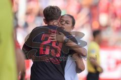 3. Liga - Saison 2025/26 - Energie Cottbus - FC Ingolstadt 04  - Cheftrainerin Sabrina Wittmann (FC Ingolstadt 04) - Julian Kügel (Nr.29 - FC Ingolstadt 04) - Foto: Meyer Jürgen