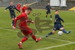 Bayernliga Süd - Saison 2021/2022 - FC Ingolstadt 04 II - TSV 1860 München II - Senger Michael (#21 FCI) - Leibelt Moritz blau München - München - Foto: Meyer Jürgen