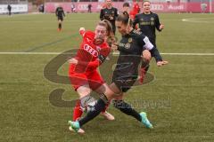 2. Frauen-Bundesliga - Saison 2021/2022 - FC Ingolstadt 04 - FC Bayern München II - Maier Ramona (#18 FCI) - Kappes Jana schwarz München - Foto: Meyer Jürgen