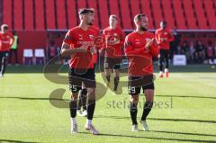 3. Liga; FC Ingolstadt 04 - Viktoria Köln; Arian Llugiqi (25, FCI) David Kopacz (29, FCI) vor dem Spiel