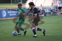 Bezirksliga - Saison 2025/26 - FC Gerolfing - TSV Rohrbach - Lukas Achhammer (Nr.9 - FC Gerolfing) - Thomas Hammerschmid schwarz Rohrbach - Foto: Meyer Jürgen