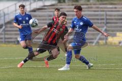 Bayernliga Nord - Saison 2024/25 - FC Ingolstadt 04 II - Würzburger FV 04 - Davide Sekulovic (Nr.7 - FCI U21) - Krautschneider Steffen blau Würzburg - Foto: Meyer Jürgen