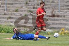 Bayernliga Nord - Saison 2023/2024 - FC Ingolstadt 04 - Würzburger FV 04 - Moritz Wiezorrek (Nr.15 - FCI U21) - Michel Dennie blau Würzburg - Foto: Meyer Jürgen