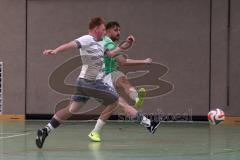 Hallenturnier Ingolstadt Nord - Saison 2024/25 - MBB SG MAnching - FC Fatih Ingolstadt  - Sebastian Rudkowski grün Fatih - Julian Lettenbauer weisss Manching - Foto: Meyer Jürgen