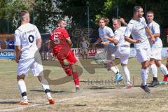 Kreisliga - Saison 2022/2023 - Türk.SV Ingolstadt - DJK Ingolstadt - Ali Gündogan rot Türk.sv Ing mit dem 5:0 Führungstreffer - Jubel - Steven Spieß weiss #14 DJK Ingolstadt - Foto: Meyer Jürgen