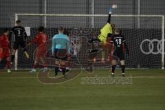 2023_11_24 - Bayernliga Nord - Saison 2023/24 - FC Ingolstadt 04 II - DJK Gebenbach -  Der 0:1 Führungstreffer durch Dominik Haller Gebenbach - Torwart Maurice Dehler FCI - jubel  - Foto: Meyer Jürgen