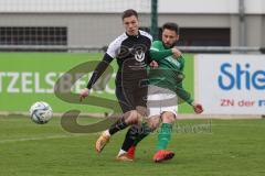 Bezirksliga - Saison 2024/25 - FC Gerolfing - VFB Eichstätt II - Christian Träsch grün Gerolfing - Alexander Meier schwarz Eichstätt - Foto: Meyer Jürgen