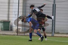 Bayernliga Nord - Saison 2024/25 - FC Ingolstadt 04 II - Würzburger FV 04 - Öztürk Berkay rot FCI - Hock Fabio blau Würzburg - Foto: Meyer Jürgen