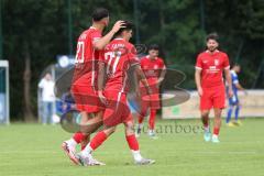 Kreisfreundschaftsspiel - Saison 2024/25 - Kreisfreundschaftsspiel - TSV Ober/Unterh.stadt - FC Fatih -  Der 0:3 Führungstreffer durch - Kerem Arik (Nr.23 - FC Fatih) - jubel -  - Akif Abasikeles (Nr.20 - FC Fatih) - Foto: Meyer Jürgen