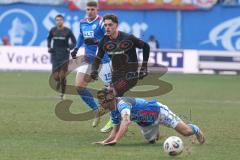 3. Liga - Saison 2025/26 - Hansa Rostock - FC Ingolstadt 04  - Dennis Kaygin (Nr.10 - FCI) - Marco Schuster (Nr.5 - Hansa Rostock) - Foto: Meyer Jürgen