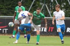 Testspiel - Bezirksliga - Saison 2025/26 - FC Gerolfing - SpVgg Joshofen Bergheim - Johannes Böck weiss Joshofen Bergheim - Donat Bashota grün Gerolfing - Foto: Meyer Jürgen