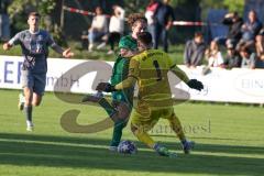 Totopokal- Saison 2023/2024 - SV Manching  - VFB Eichstätt - Selim Akdeniz (Nr.14 - SV Manching) - Jurgic Manuel Torwart Eichstätt - Foto: Meyer Jürgen