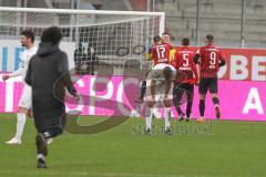 3. Fußball-Liga - Saison 2020/2021 - FC Ingolstadt 04 - FC Viktoria Köln - Schlusspfiff - Die Spieler und Chef-Trainer Tomas Oral (FCI) stürmen den Rasen - Jubel - Foto: Meyer Jürgen