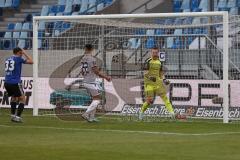 3.Liga - Saison 2022/2023 - 1. FC Saarbrücken - FC Ingolstadt 04 - Das Spiel ist aus - jubel - Torwart Marius Funk (Nr.1 - FCI) - Marcel Costly (Nr.22 - FCI) - Foto: Meyer Jürgen