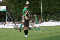 Kreisliga - Saison 2023/24 - Relegation zur BZL - FC Gerolfing - SVA Palzing - Bastian Heigl grün Gerolfing - Kilian Oberprieler schwarz Palzing - Foto: Meyer Jürgen