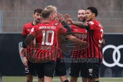 3. Liga; Testspiel - FC Ingolstadt 04 - Chemnitzer SC; Tor Jubel Treffer Rico Preißinger (6, FCI) 1:0, Tobias Bech (11, FCI) Justin Butler (31, FCI) Arian Llugiqi (25, FCI) Max Dittgen (10, FCI)