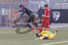 Landesliga Bayern Süd - U17 - B-Junioren -  FC Ingolstadt 04 II - ASV Cham -  Pönn Simon schwarz FCI  - Lichina Daniel Torwart Cham - Foto: Meyer Jürgen