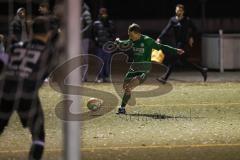 2024_2_8 - Bezirksliga - Saison 2023/24 - Freundschaftsspiel - FC Fatih Ingolstadt - SV Manching -  - Johannes Dexl grün Manching - Marco Ernhofer Torwart Fatih - Foto: Meyer Jürgen