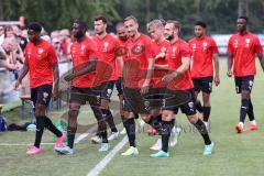 Testspiel; 3. Liga; VfB Eichstätt - FC Ingolstadt 04; vor dem Spiel Bryang Kayo (48, FCI) Daouda Beleme (9, FCI) Lukas Fröde (34, FCI) Tobias Schröck (21, FCI) David Kopacz (29, FCI) Benedikt Schwarzensteiner (2, FCI) David Udogu (47, FCI) Donald Nduka (2