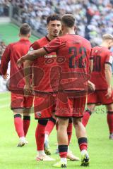 3. Liga; MSV Duisburg - FC Ingolstadt 04; Tor Jubel Treffer 0:1 Führung Davide Sekulovic (33, FCI) Marcel Costly (22, FCI) Gustav Christensen (24, FCI)