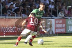 Kreisliga - Saison 2023/2024 - FC Gerolfing - Türk SV Ingolstadt - Flaur Bashota grün Gerolfing - Aytac Mandaci rot Türk Sv - Foto: Meyer Jürgen