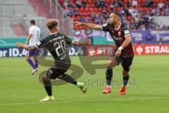 DFB Pokal; FC Ingolstadt 04 - Erzgebirge Aue; Fatih Kaya (9, FCI) Schuß 2:1 Tor Jubel, Hawkins Jaren (20 FCI)