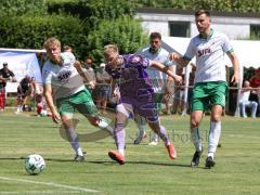 Testspiel - Saison 2026/27 - VFB Eichstätt - FC Ingolstadt 04 - Elias Herger (Nr.11 - VFB Eichstätt) - Lars Lokotsch (Nr.13 - FCI) - Moritz Gündling (Nr.9 - VFB Eichstätt) - Foto: Meyer Jürgen